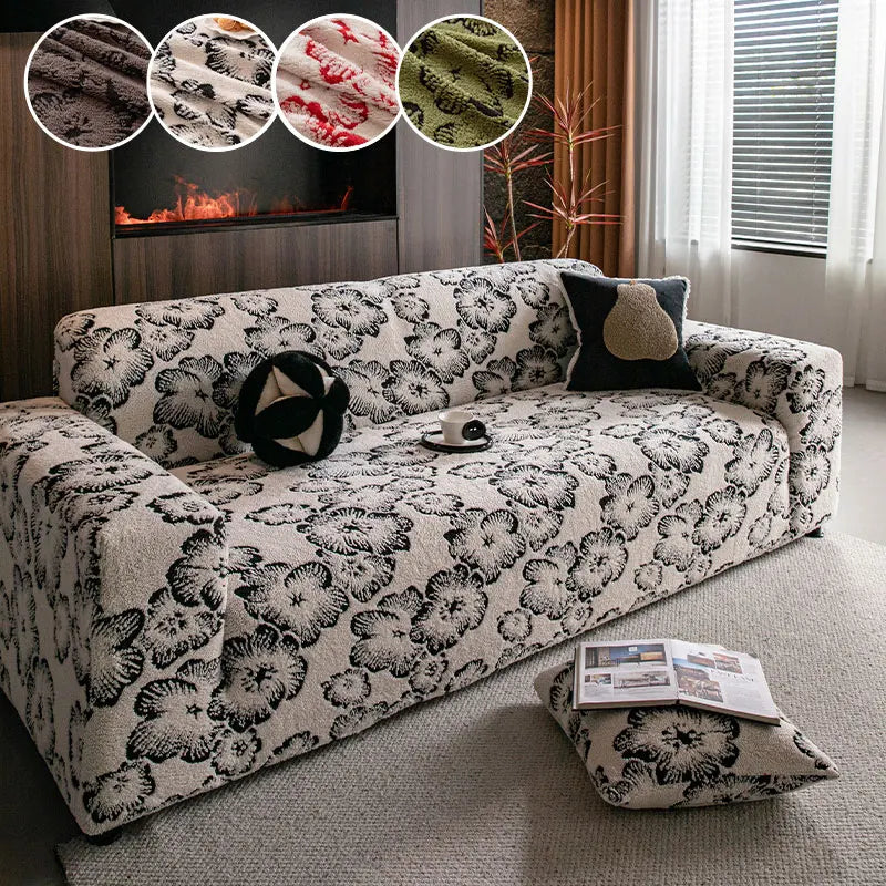 1PC-Elastic shu mianrong sofa cover retro autumn and winter sofa cover all inclusive universal set anti cat scratch cover cloth
