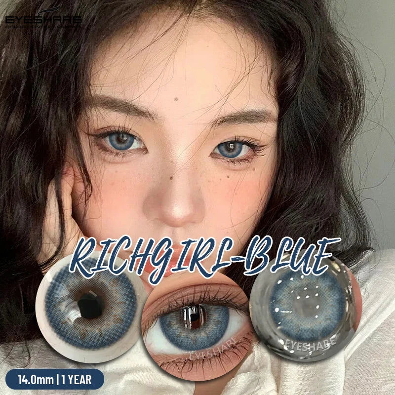 2Pcs Color Contact Lenses for Eyes Natural Gray Contacts Cosmetic Green Eye Color Lens Gray Lenses Blue Contact Lenses