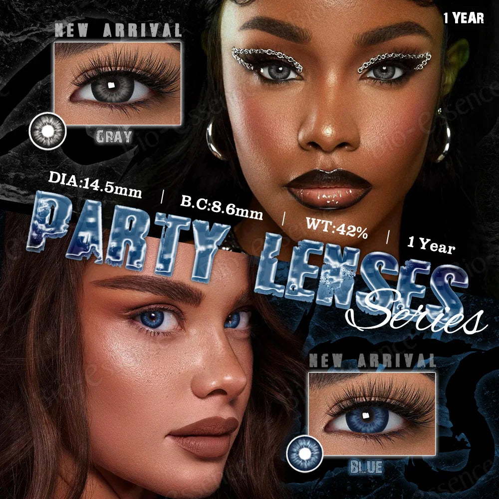 New 1 Pair Coloured Contact Lenses Brown Eye Pupils with Graduated Lens Coloured Contact Lenses for Eyes Grey Lenses