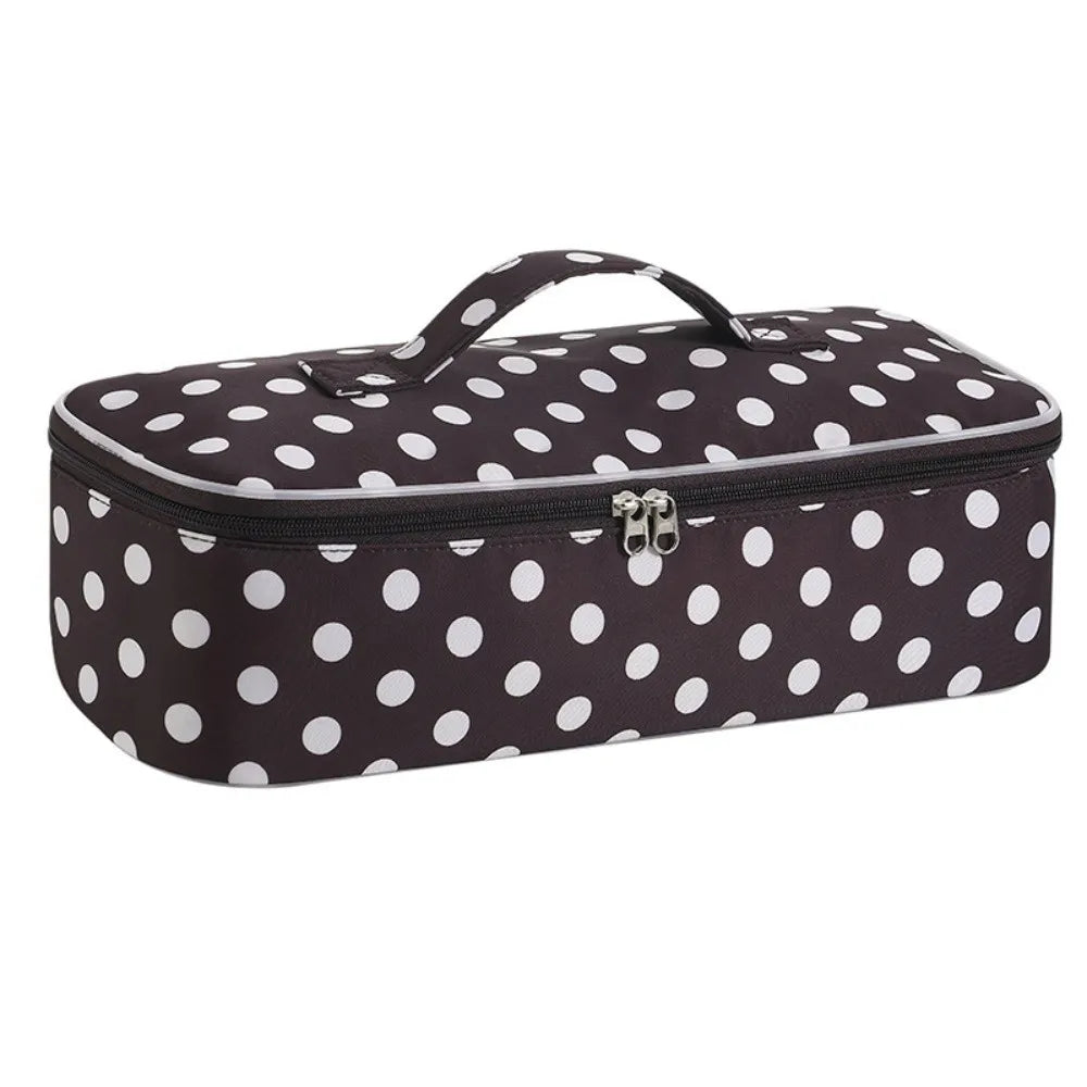 New Polka Dot Hair Dryer Storage Bag with Handle Large Capacity Makeup Bag Dustproof Portable Curler Storage Bag For Travel