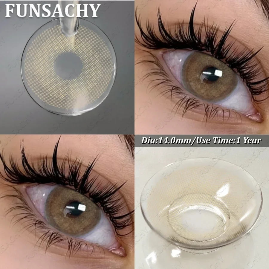 1 Pair Colored Contact Lenses with Case Lenses Beauty Pupils Green Contacts Circle Lens Natural Korean Softlens Yearly