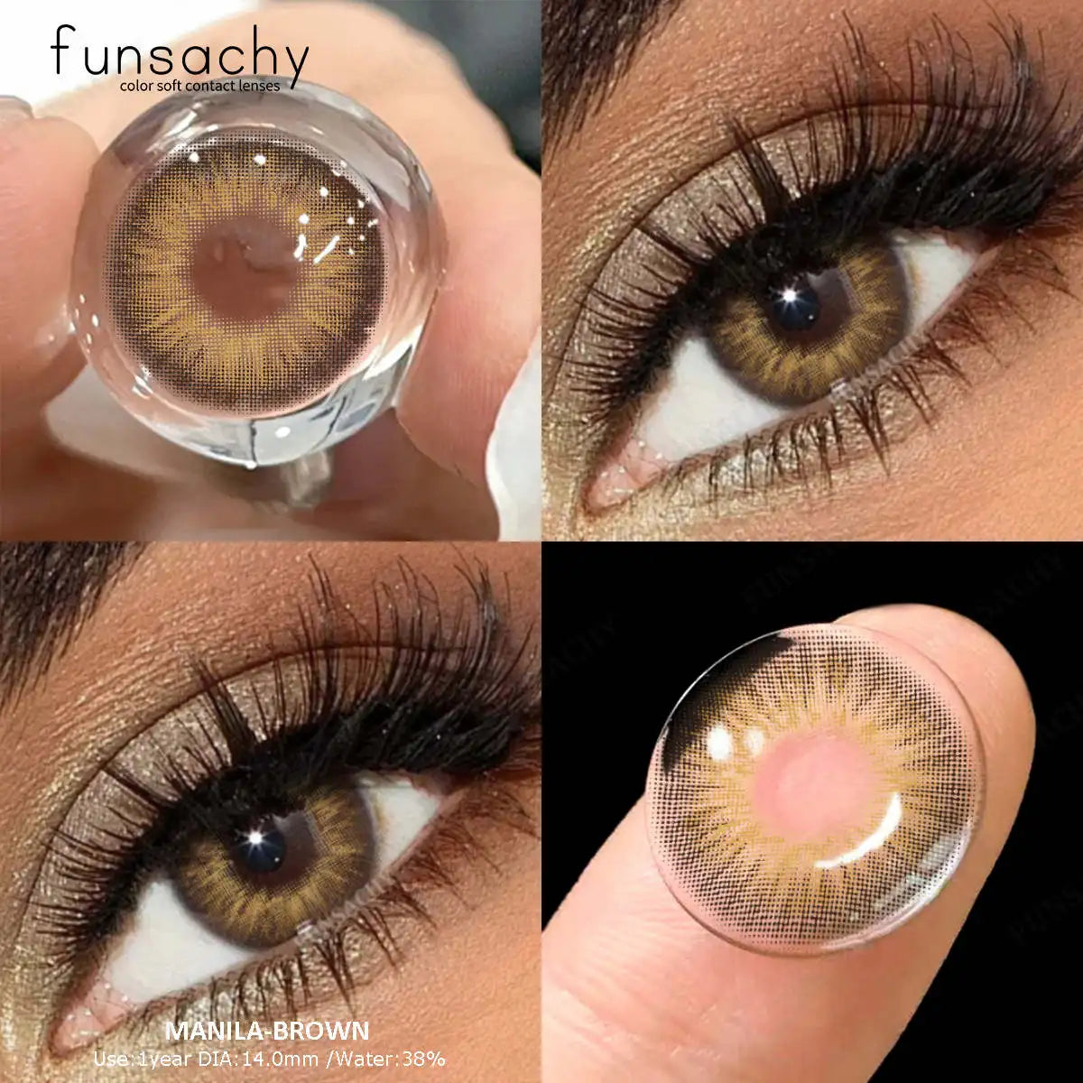 1Pair Colored Natural Contact Lenses Colorcon Beautiful Eye Lenses Cosmetics Green Lens Brown Cosmetics Contacts Lens