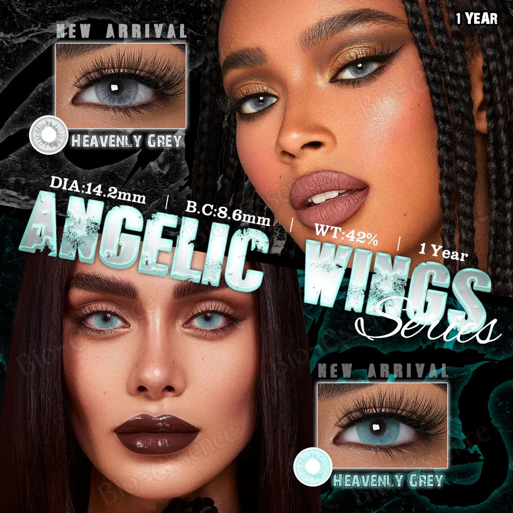New 1 Pair Coloured Contact Lenses Brown Eye Pupils with Graduated Lens Coloured Contact Lenses for Eyes Grey Lenses