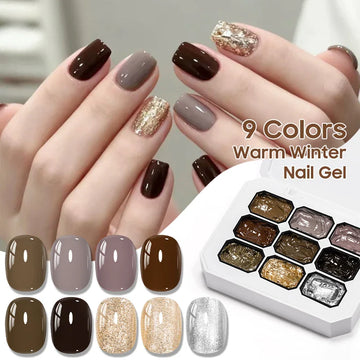 9-colors Warm Winter Pat Painting Gel Nail Polish Gradient Patting Gel Smudge Canned High Saturation Semi-Solid UV Gel Varnish