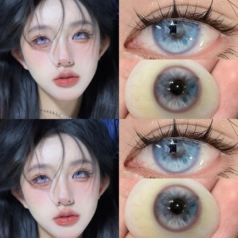NEW 1 Pair 0~800 Myopia Lens High Quality Natural Colored Contact Lenses With Diopters for Eyes Makeup Korean Lenses