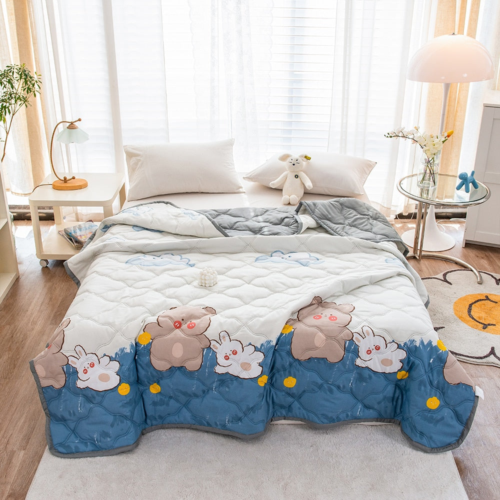Summer Ice Quilt bedspreads comforter plaid blanket on the bed Quilt cover Duvets for 135 90 for single double bed