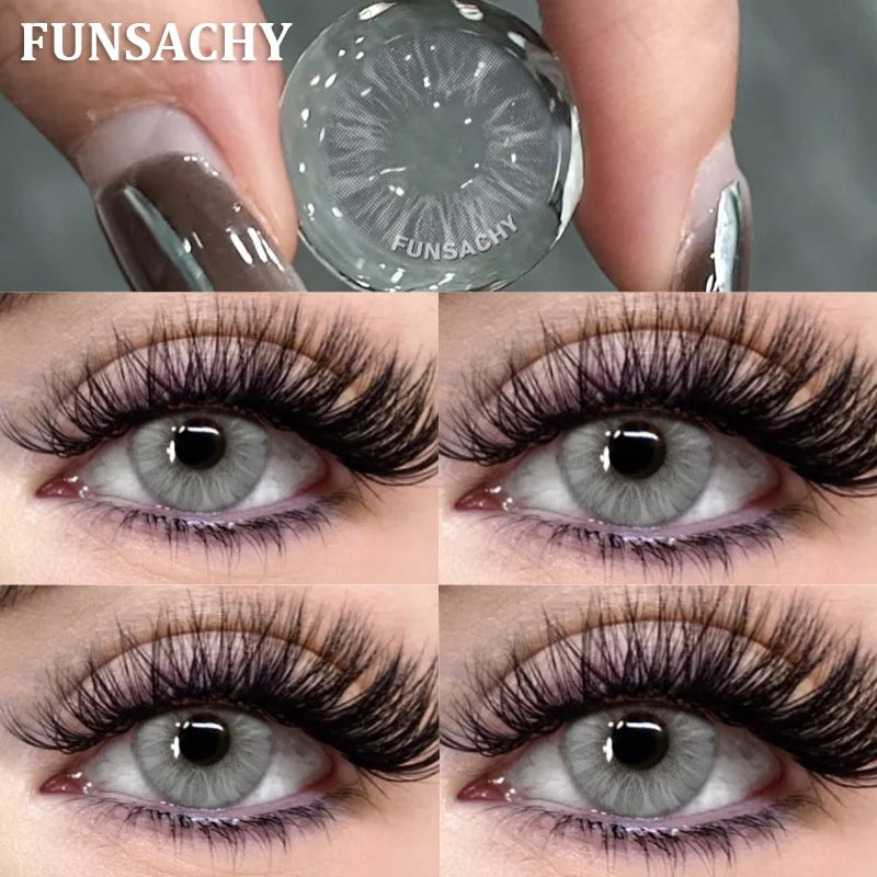 1 Pair Big Black Color Contact Lenses Natural Gray Lenses Blue Korean Eye Makeup Contacts Yearly Beauty Pupils Cosmetic