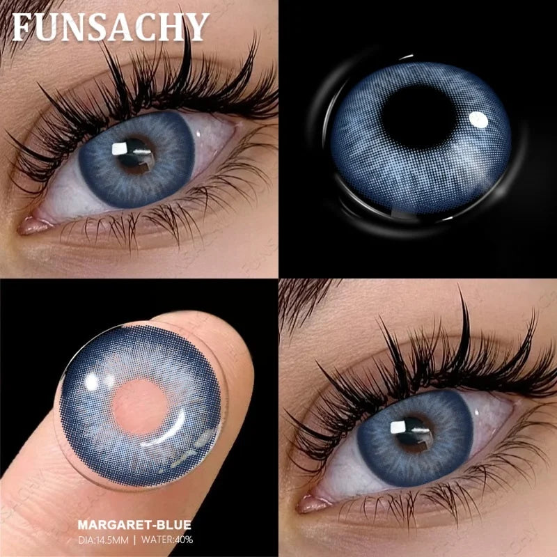 1 Pair Colored Contact Lenses with Case Lenses Beauty Pupils Green Contacts Circle Lens Natural Korean Softlens Yearly