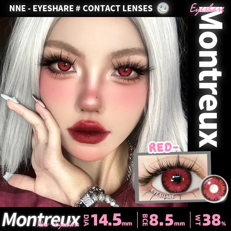 Colored Contact Lenses for Cosplay 2pcs Eyes Makeup Yearly Anime Fashion Purple Lenses Red Contact Lenses Pink Contacts