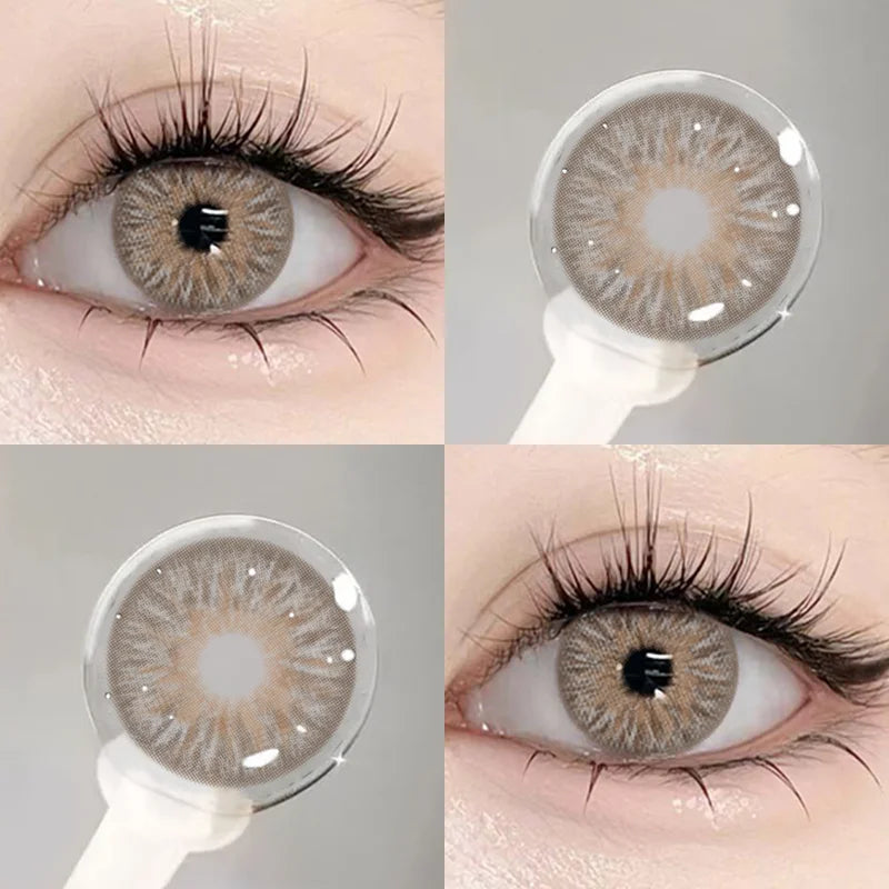 2PCS Myopia Eye Brown Lenses Contact Lenses for Eye Natural Brown Pupils Beauty Cosmetic Contacts Color Lenses Yearly