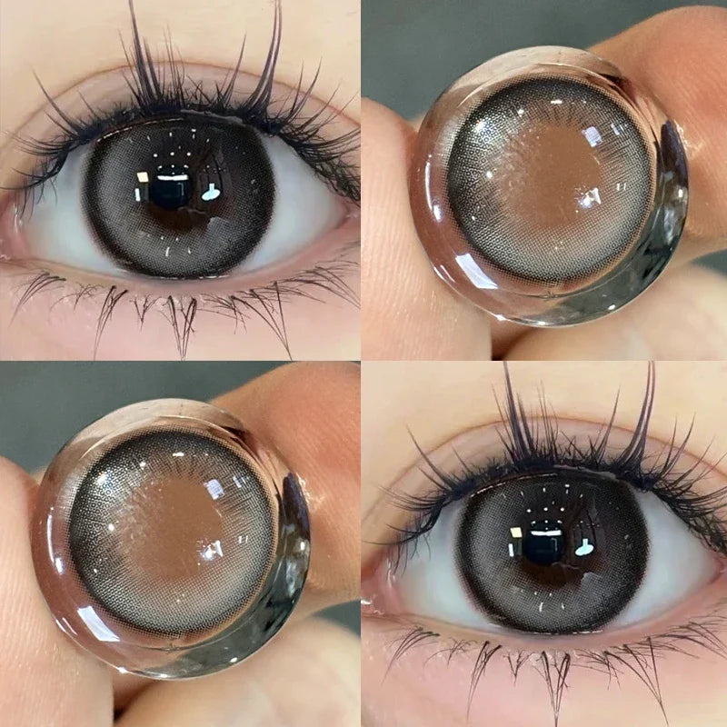 2pcs Color Contact Lenses Pupil Blue Nature High Quality Myopic  Lens Green  Eyes Beauty Makeup Lens Yearly Free Delivery