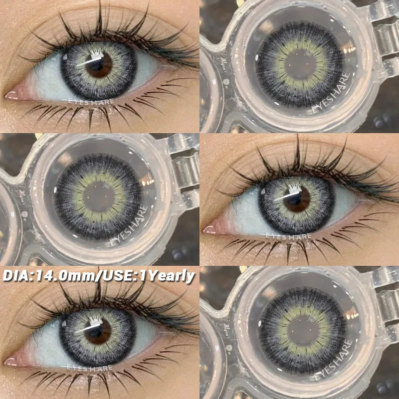 1pair Natural Colored Contacts Lens Blue Lenses Green Contacts Soft Beauty Makeup Pupils Brown Contact Lenses for Eyes