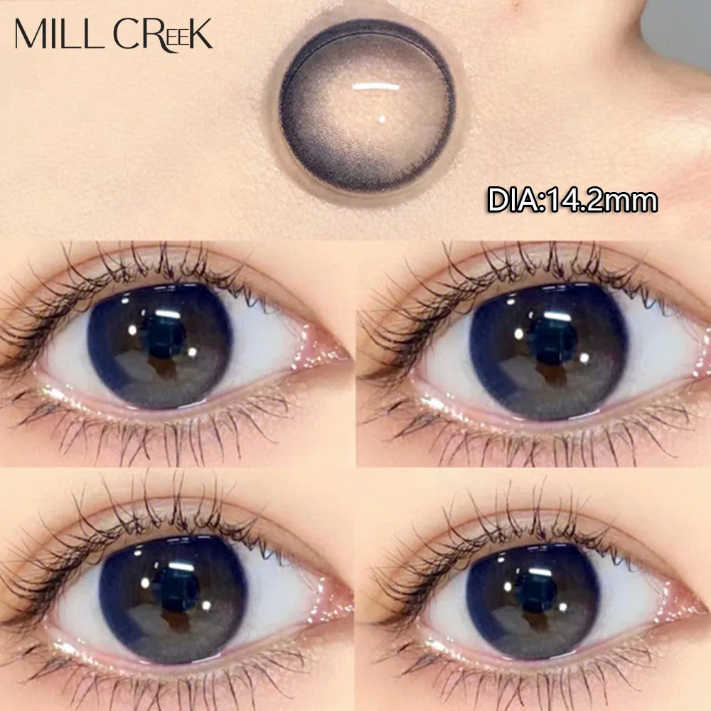 1 Pair New Eyes Contacts Lenses with Myopia Diopter Eyes Colored Lens Makeup Beauty Pupil Annual Use Fast Shipping