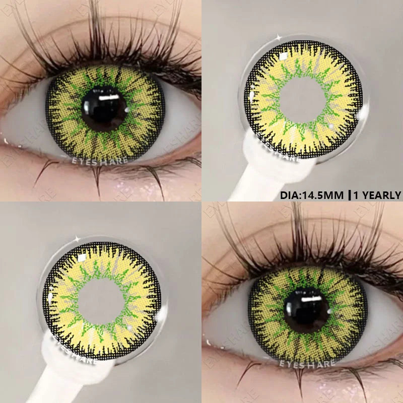 2pcs Coloured Contact Lenses for Eyes Cosplay Contact Lense Blue Contacts Gray Pupils Green Eye Lens Anime Cosplay Lens