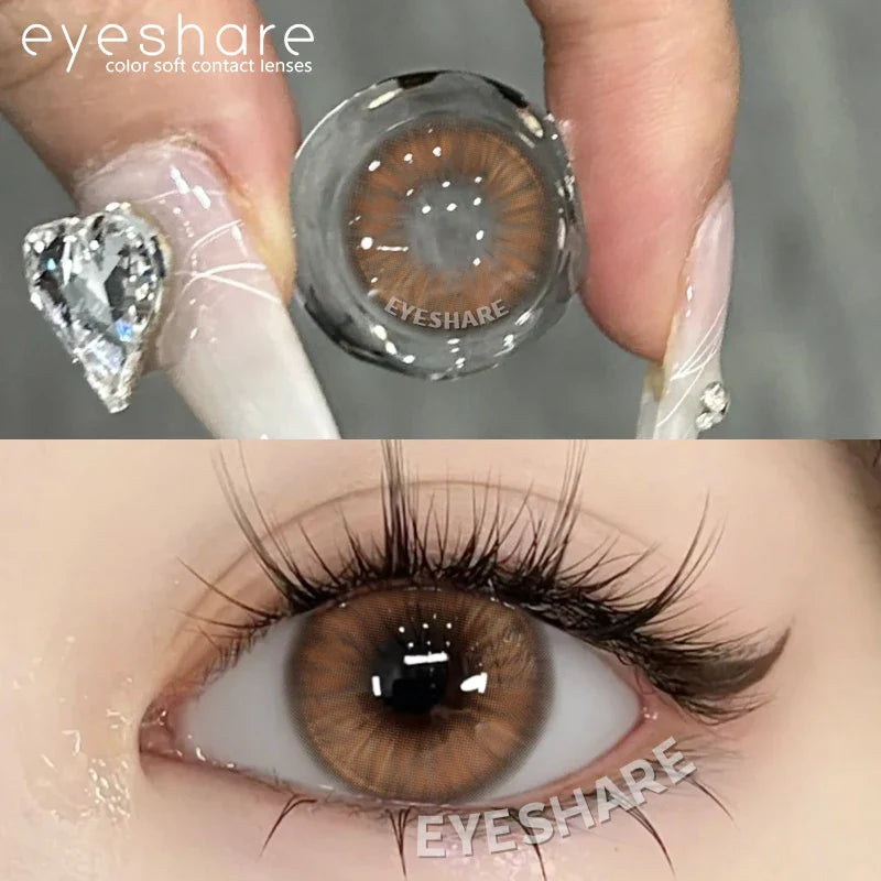 Natural Grey Color Contact Lenses for 1-Year Wear Small Pupil Brown Korean Style Lens for Eyes Beauty Makeup