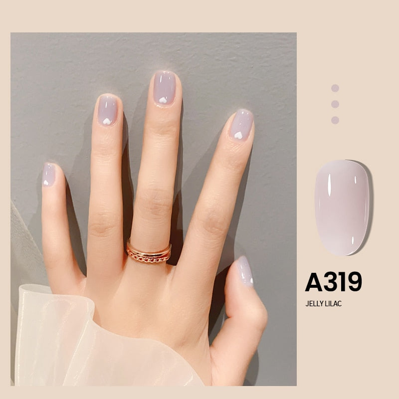 Transparent Nude Jelly Gel Nail Polish Semi Permanent 7.3ml Top Coat Soak Off UV LED Varnish Nail Art Design Base Gel