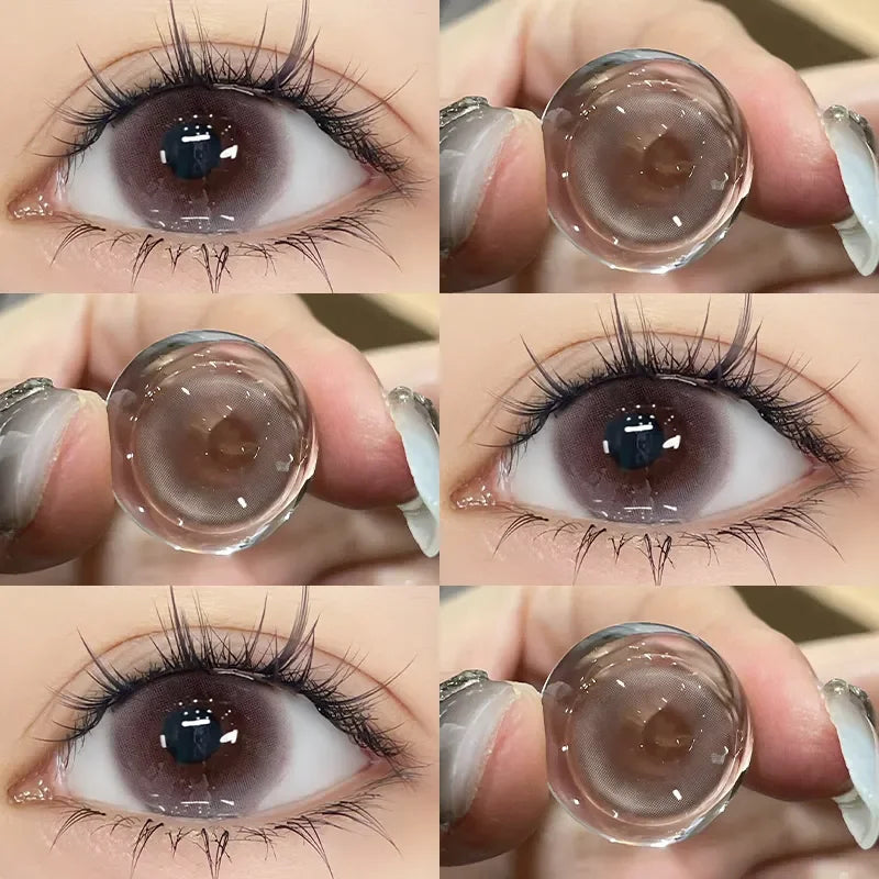 1Pair Grey Contact Lenses for Eyes Colored Lenses Beauty Pupils Soft Lens Make up Fashion Lenses Yearly Use Fast Shipping