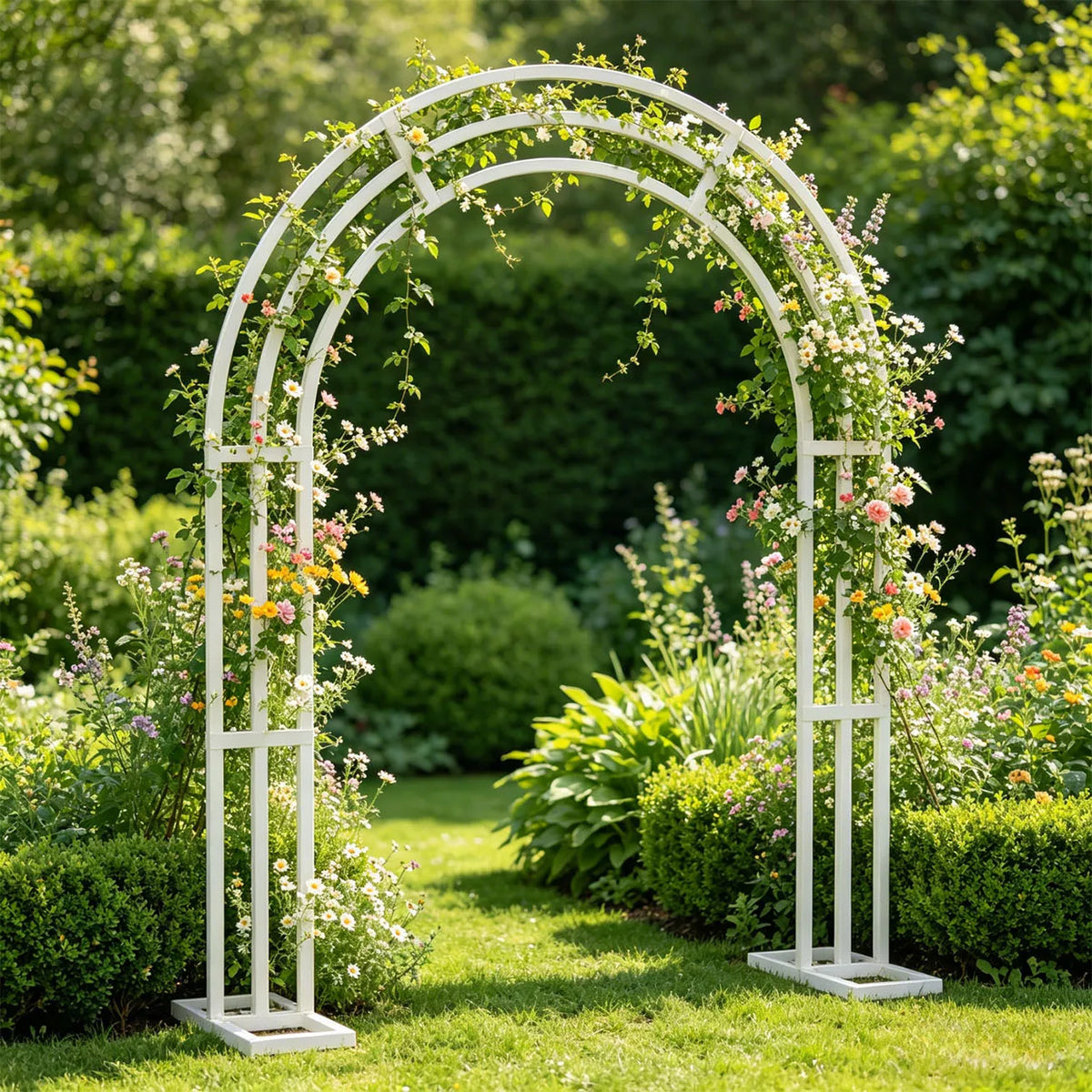 260CM Tall White Wedding Arch Stand Metal Backdrop Garden Arch Frame Pergola Stand Pergola Venues Party Decoration