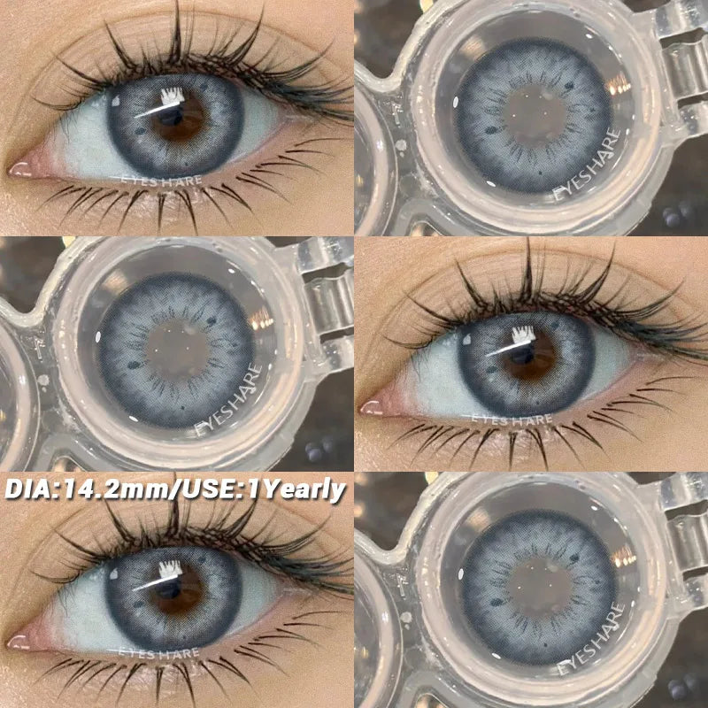 2Pcs Color Contact Lenses for Eyes Natural Gray Contacts Cosmetic Green Eye Color Lens Gray Lenses Blue Contact Lenses