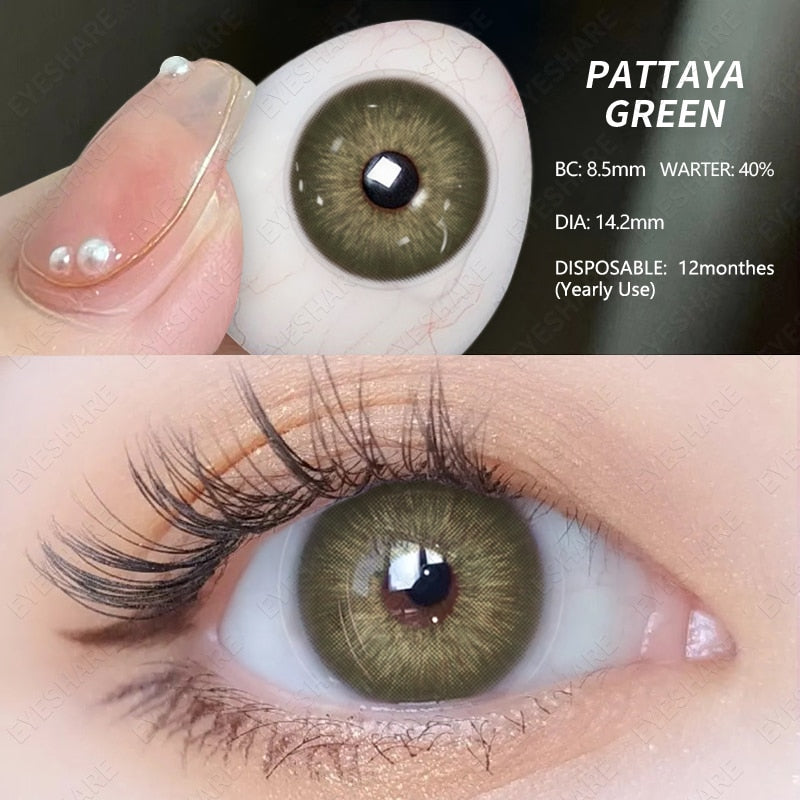 1 Pair Natural Color Contact Lenses for Eyes Beauty Pupils Gray Lenses Eye OMG 14.0mm Yearly Use Brown Contact Lenses