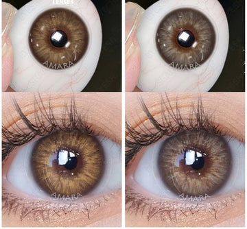 1 Pair Natural Color Contact Lenses for Eyes Beauty Pupils Gray Lenses Eye OMG 14.0mm Yearly Use Brown Contact Lenses