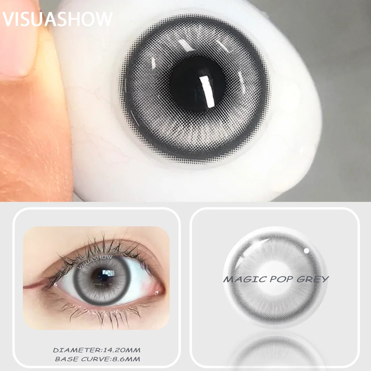 1 Pair Anime Cosplay Colored Contact Lenses, Yearly Disposable Soft Lens, Magic Pop Style for Party & Cute Eye Beauty