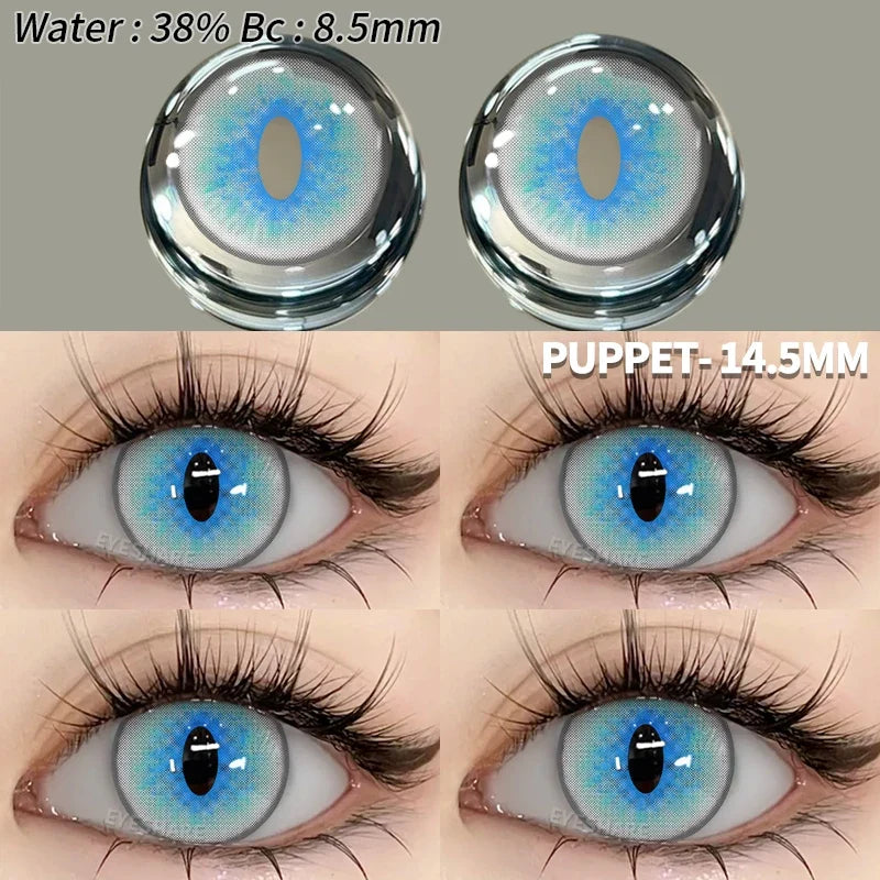1pair Eyes Lenses for Eyes Blue Lneses Beauty Makeup Yellow Eye Contact Lenses Cosmetic Color Lens Eyes