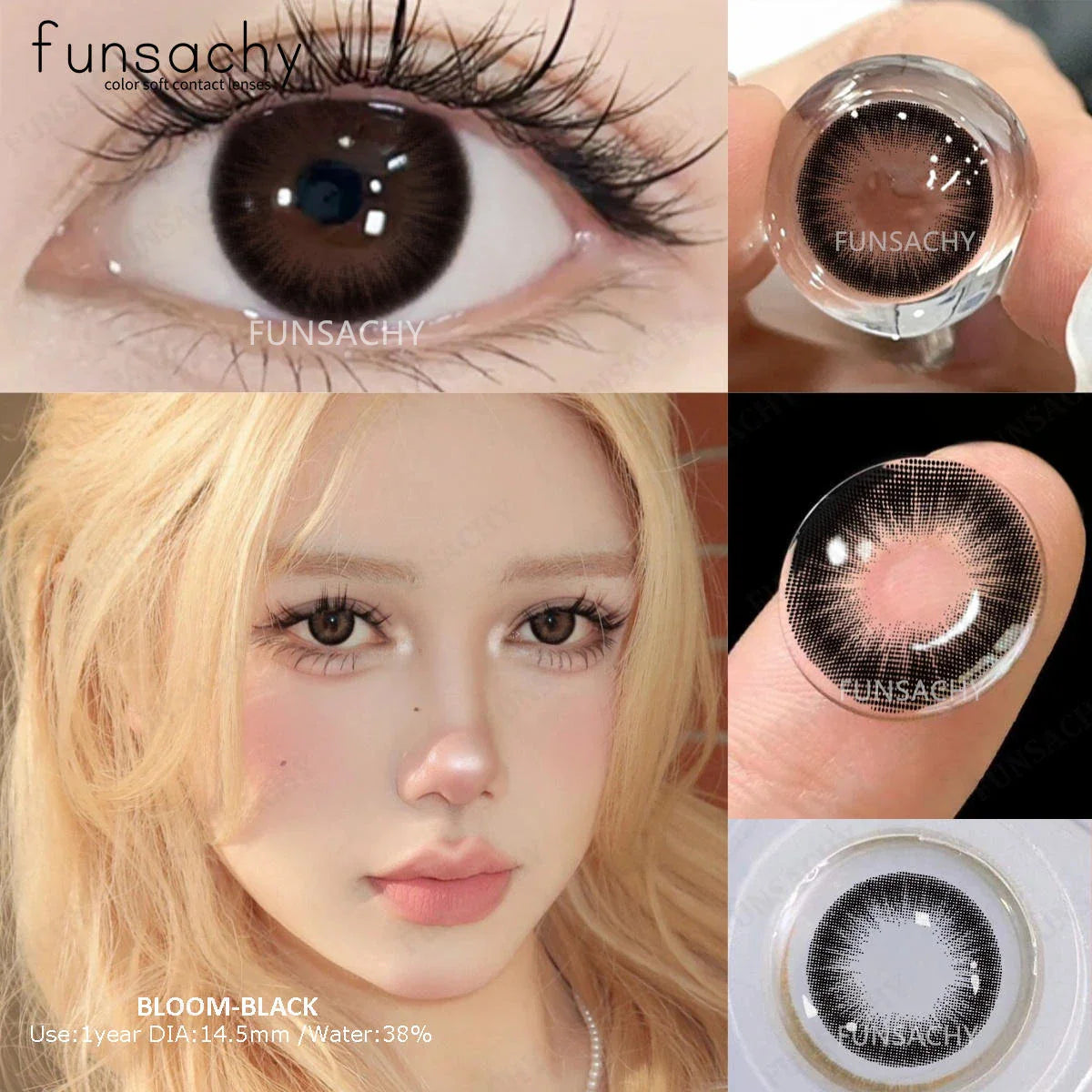 1 Pair Big Eyes Colored Contact Lenses Natural Brown Eyes Lens Gray Pupils Eyes Makeup Korean Style Contact Yearly Use