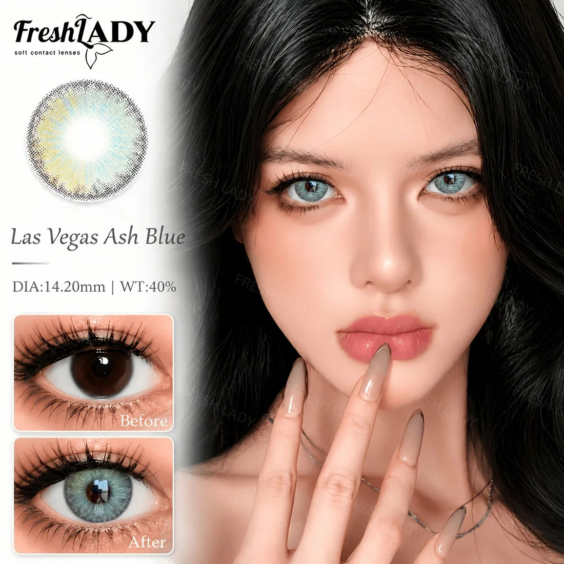 1 Pair Green Blue Colored Contact Lenses Natural Pupils Eyes Soft lenses Soft Contacts 14.20mm