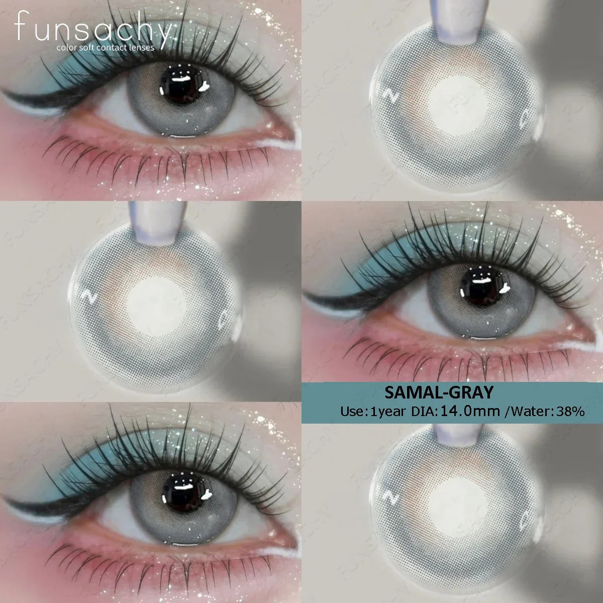 Blue Lenses with Prescription Myopia Colored Contact Lenses for Eye Cosmetic Eye Contacts Lens with Degree Yearly Pupil