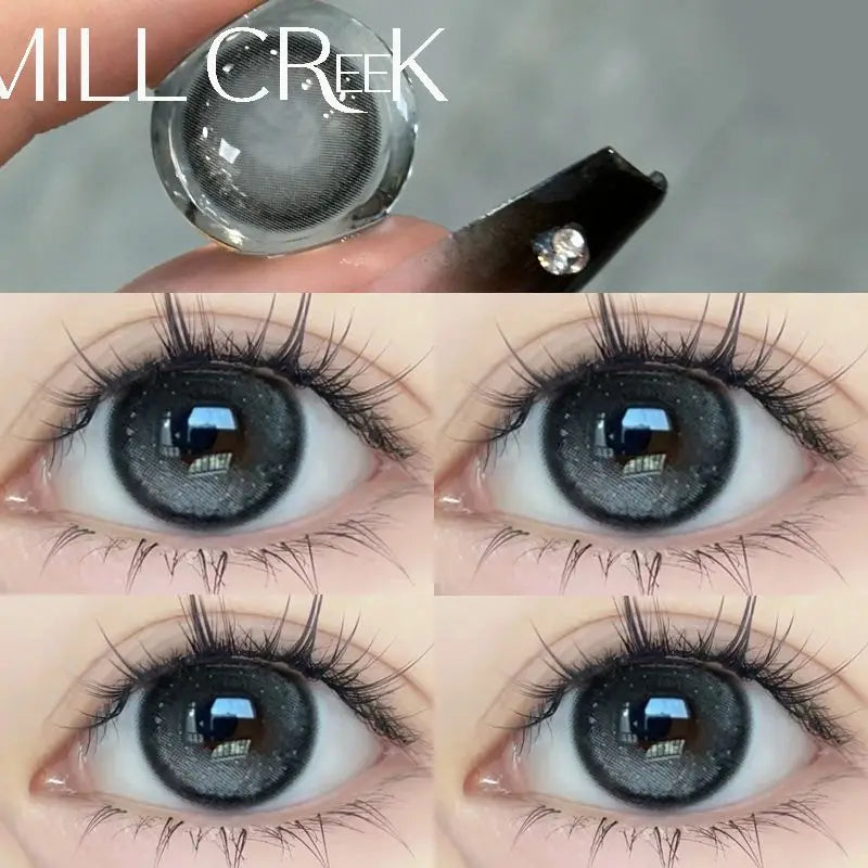 1 Pair New Eyes Contacts Lenses with Myopia Diopter Eyes Colored Lens Makeup Beauty Pupil Annual Use Fast Shipping