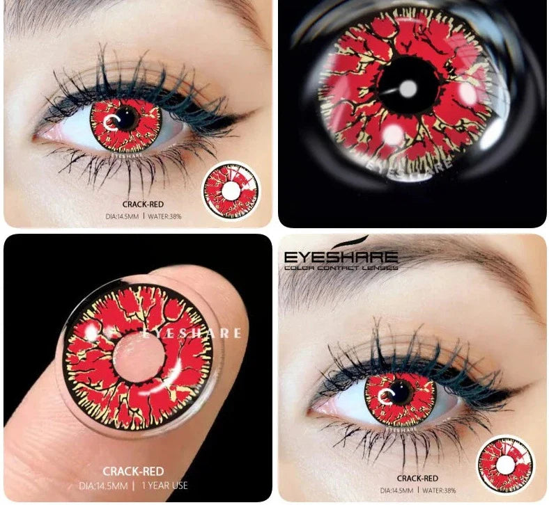 1pair Halloween Contacts Lenses Color Contact Lenses for Eyes Yearly Anime Cosplay Contacts White Lenses Black Lenses