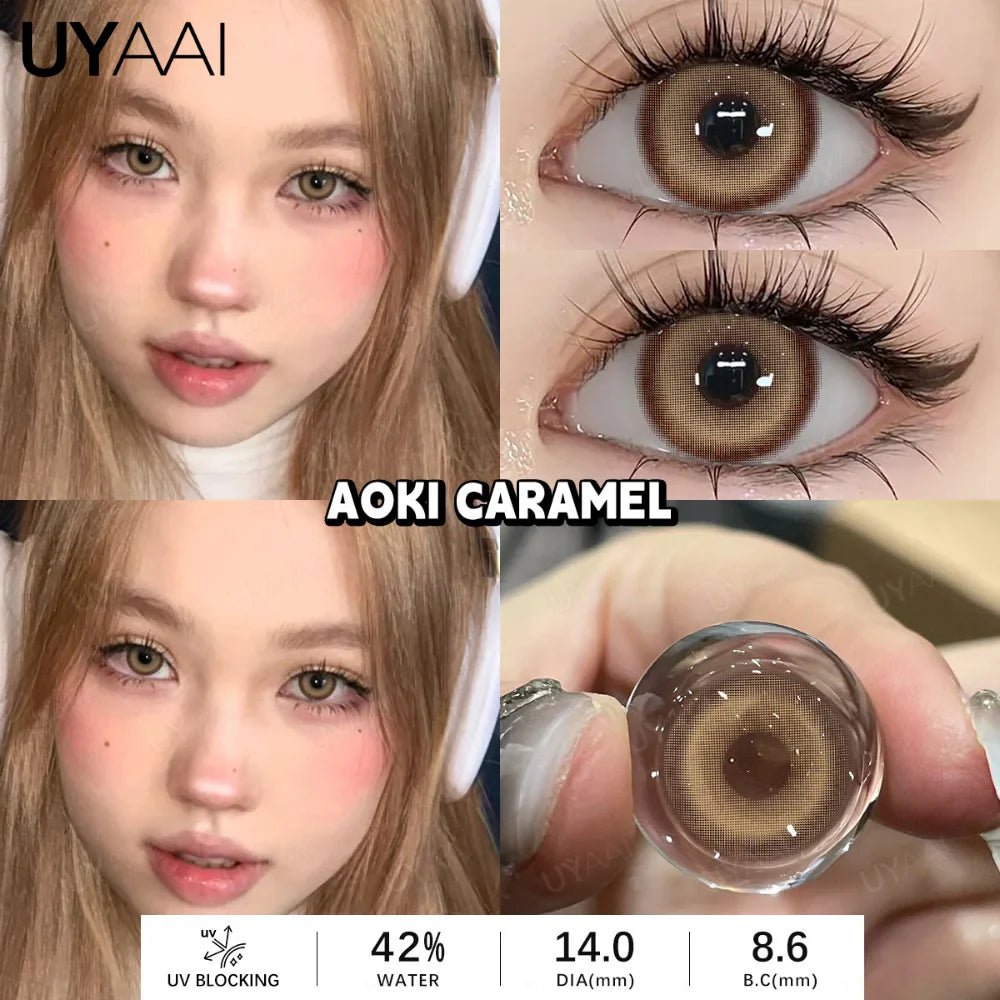 1 Pair Big Eye Color Lens Makeup Colorcon Brown Natural Color Eye Contacts Black Lenses y2k Korean Green Pupils