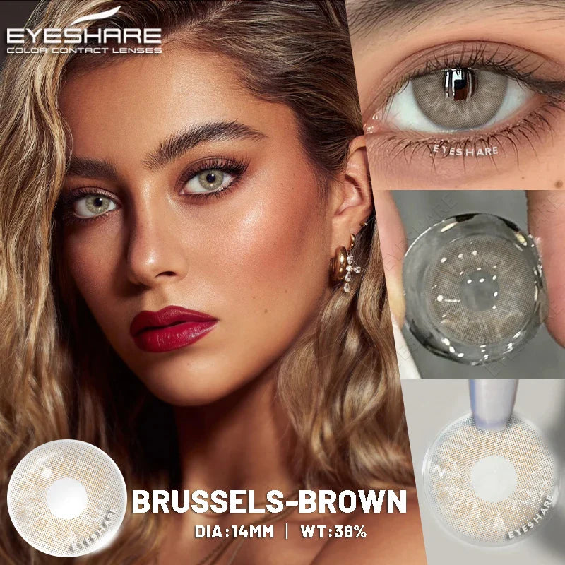 Brown Color Contacts for Eyes Makeup Eyes Lenses Gray Pupils Blue Eyes Contacts Colorful Makeup Black Lens for Party