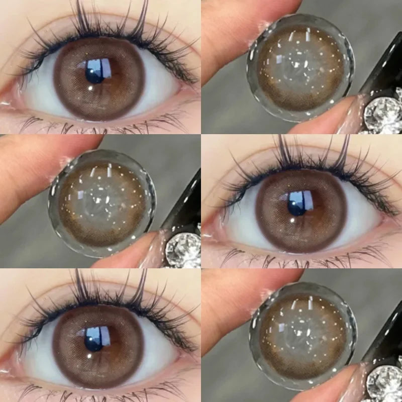2PCS Natural Brown Lenses Eye Contact with Prescription Beauty Pupils Makeup Korean Contact Lens Fast Shipping