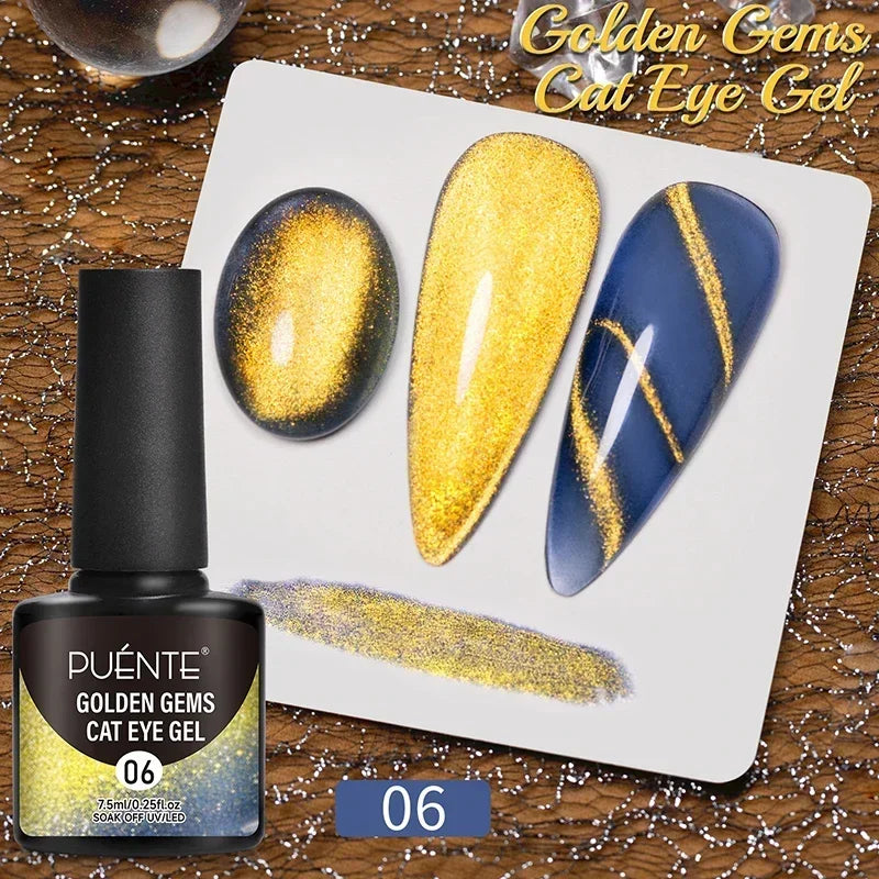 7.5ML Amber Moonlight Cat Magnetic Gel Nail Polish WaterLight Cat Eye Gel Soak Off Semi-Permanent Nail Art Varnish For Manicure