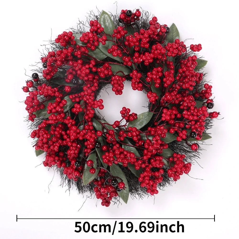 Luxurious Artificial Christmas Wreath  All-Weather Indoor/Outdoor Door,Tabletop Decoration-Plastic Holiday Wreath for Xmas Tree