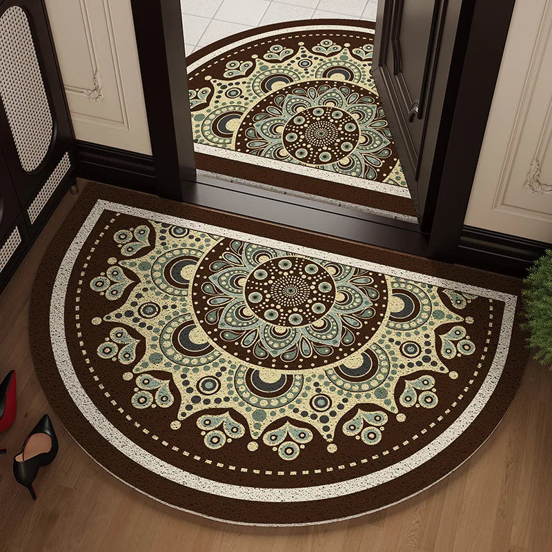 Semi-Circular Shape Wire Loop Entrance Door Mats PVC Hallway Floor Mats Kitchen Bathroom Carpets Home Decor Door Feets Area Rugs
