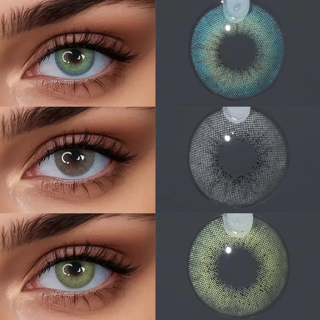 Natural Ocean Blue Half Yearly Colored Contact Lenses 14.2mm Small Pupil Eye Beauty Cosmetic Contacts For Daily Makeup