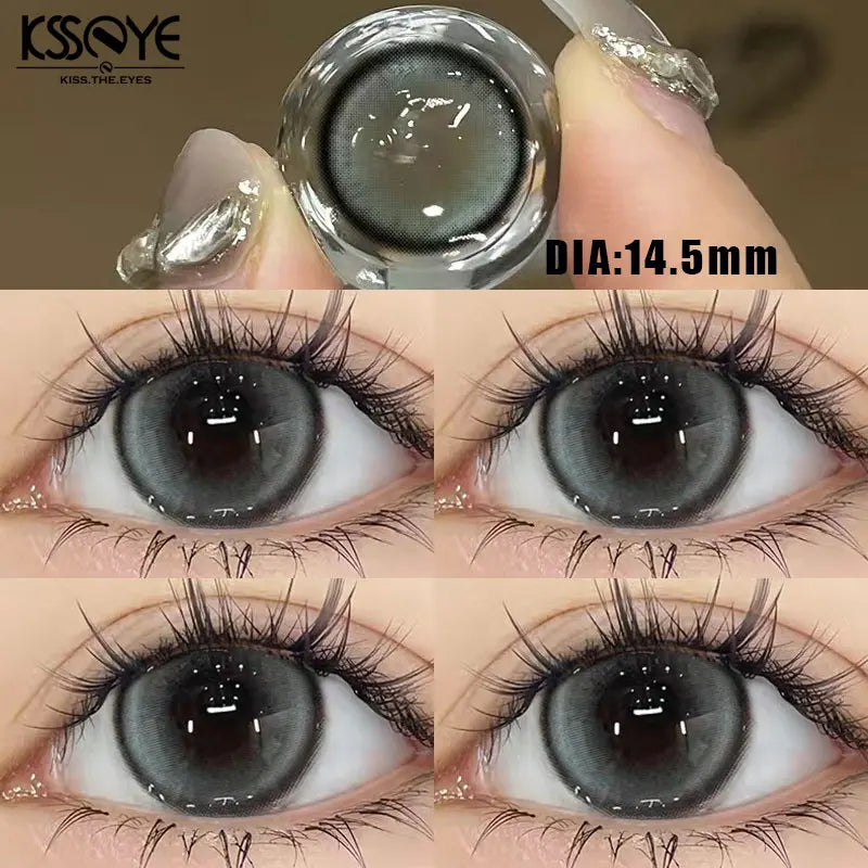 2Pcs Korea Colored Contact Lenses Diameter 14.5mm Prescription Myopia Degree-0.00to-8.00Makeup Soft Lens Eye Beauty Pupil