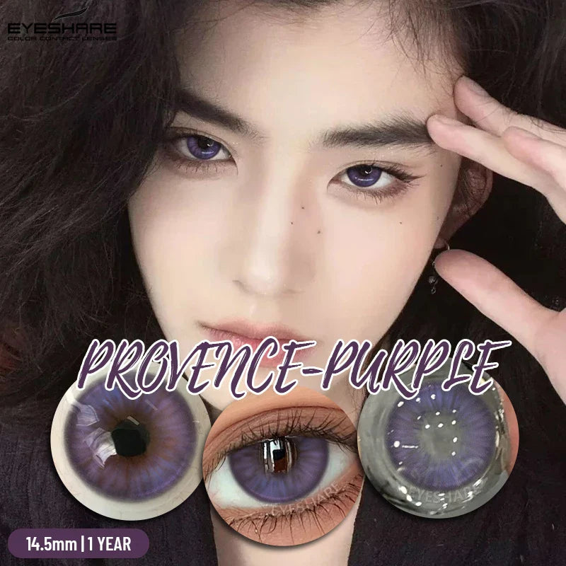 1 Pair Colorful Contact Lenses for Eyes Fashion Natural Gray Pupils Beauty Makeup Purple Color Lens Brown Eye Contacts
