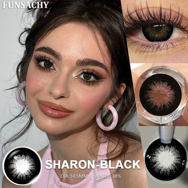 2PCS Brown Series Soft Contact Lenses for Eyes Yearly Wear Natural Daily Makeup Colored Eye Lenses Women Cosmetics Lens