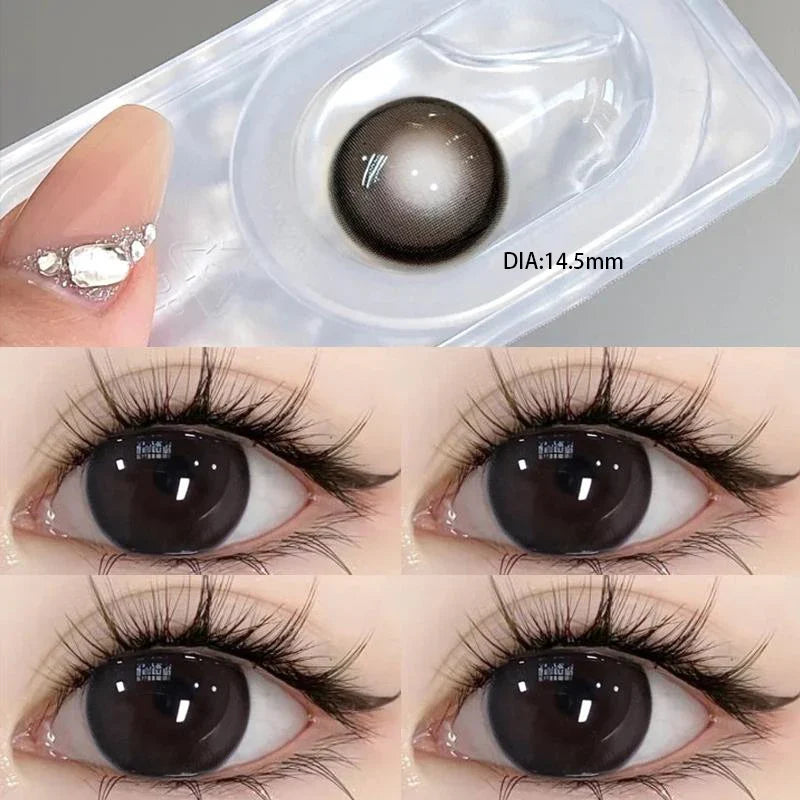 Black Large Diameter Color Contact Lenses Men 1pair/2pcs Color Cosmetics Fashion Accessories with Diopter Prescription Lenses