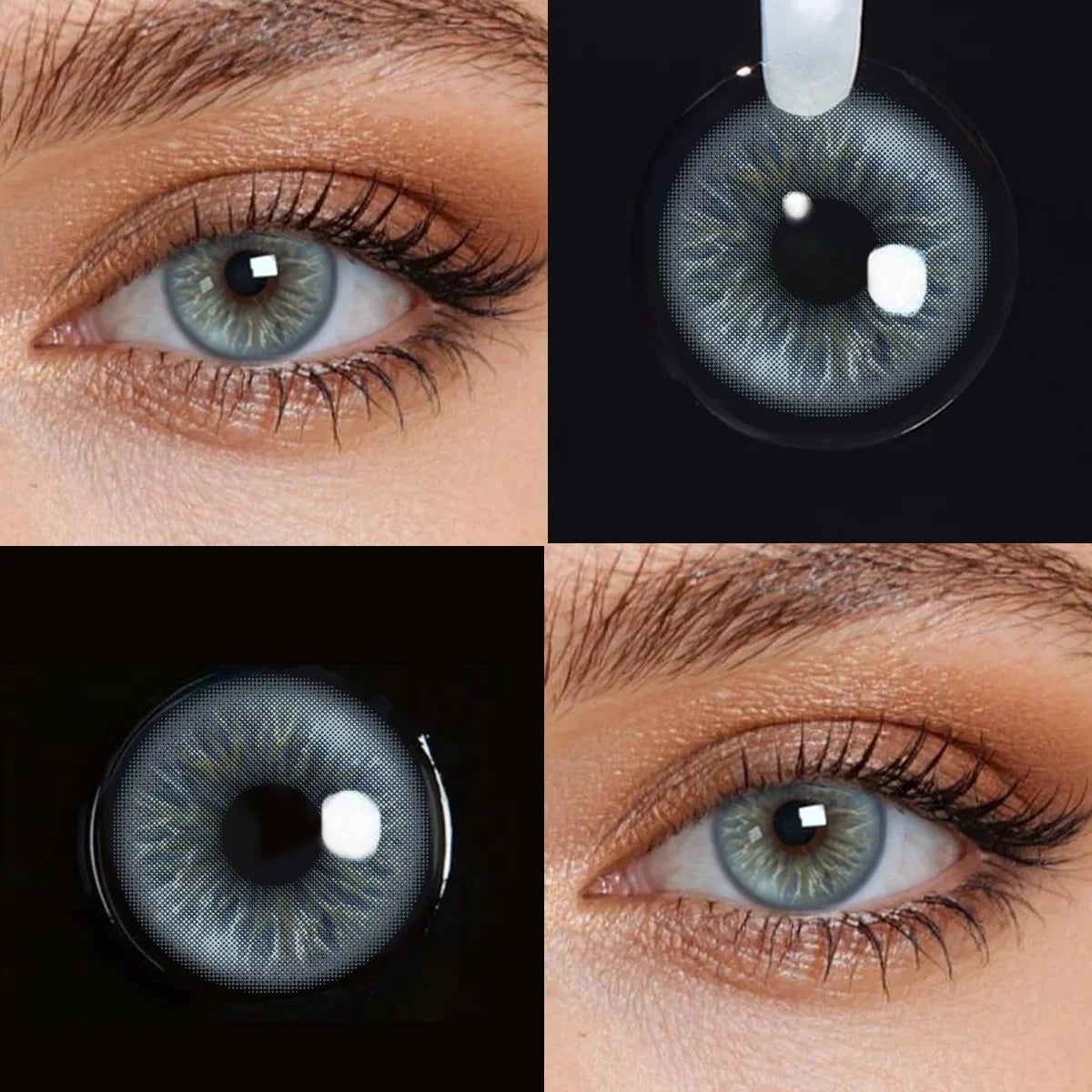14.5mm Natural Eye Beauty Brown Blue Colored Contact Lenses Half Yearly Soft Lens Cosmetic Eyewear For Women Daily Makeup