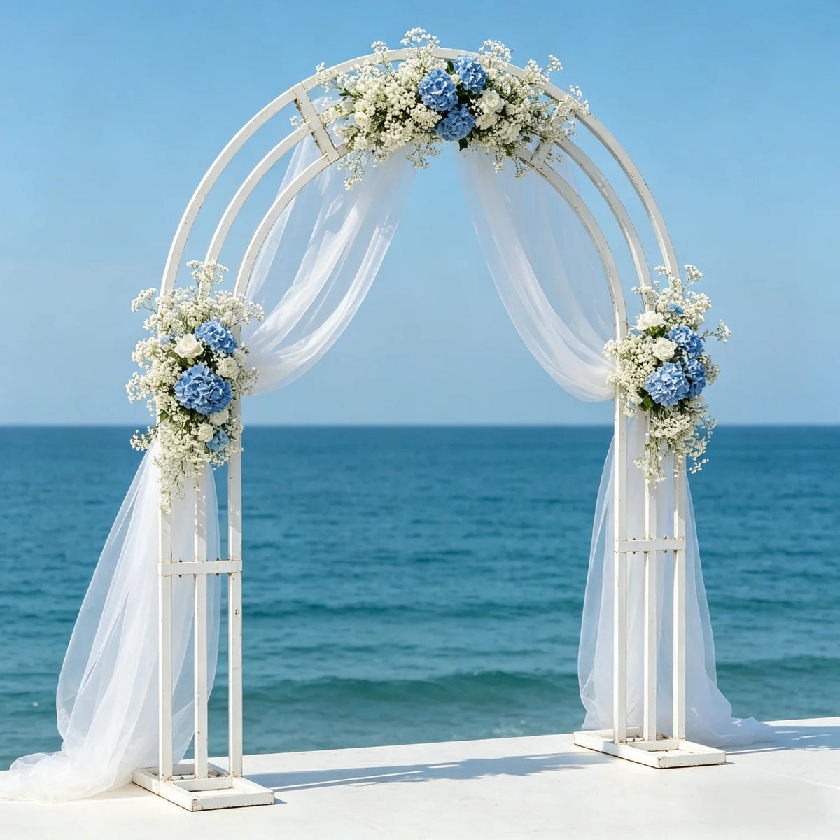 260CM Tall White Wedding Arch Stand Metal Backdrop Garden Arch Frame Pergola Stand Pergola Venues Party Decoration