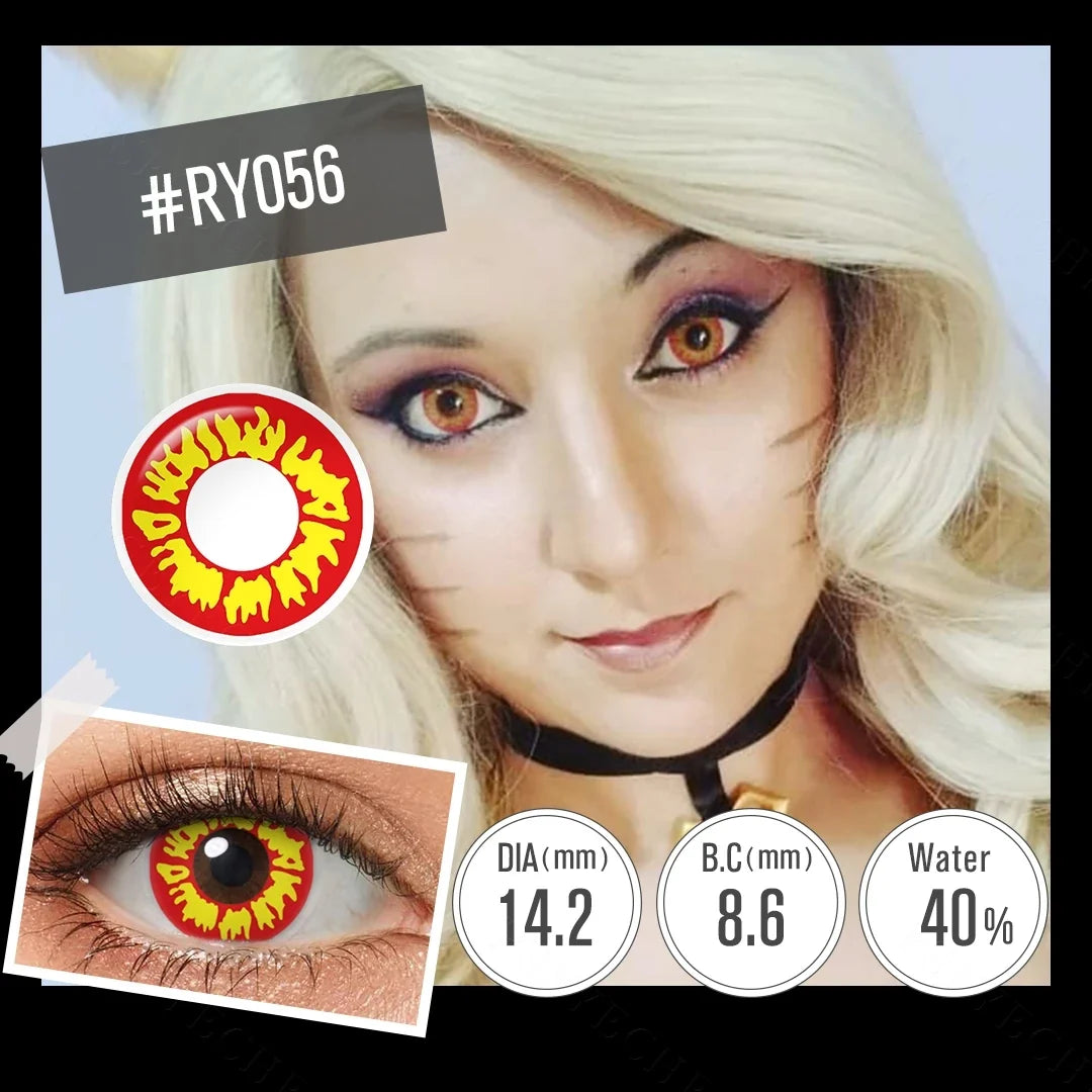 Contact Lenses For Cosplay Contacts Lens Eye Ywllow And Green Contact Lenses Yearly 14.0/14.2mm