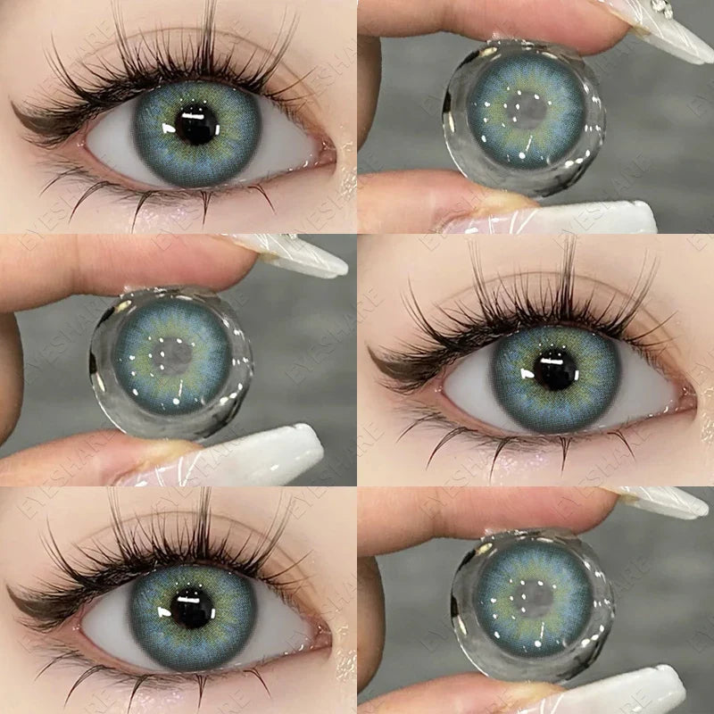 1pair Colored Contact Lenses Yearly Natural Look Brown Lenses Gray Contacts Blue Lenses Fast Delivery Green Eye Lenses
