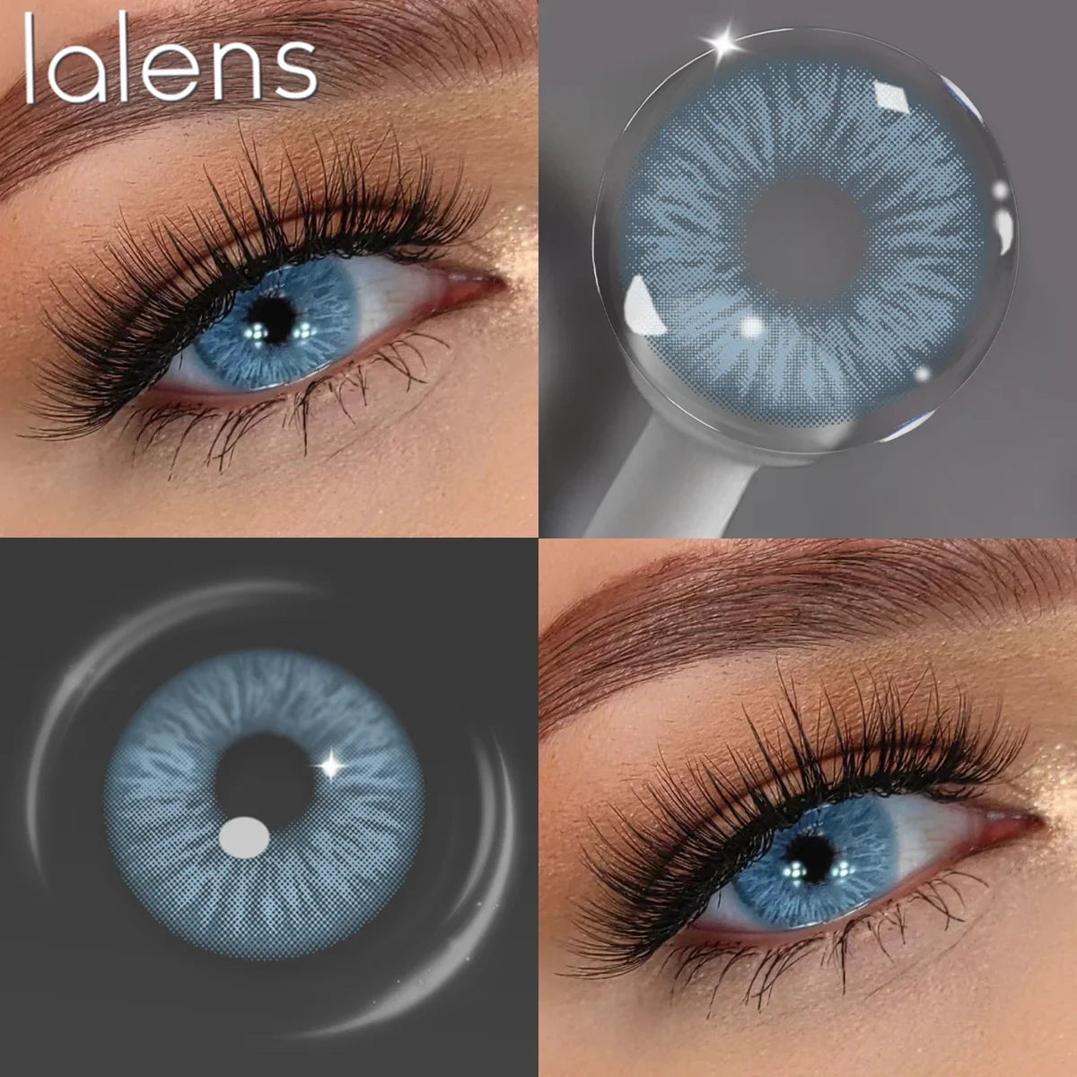 Colored Contact Lenses with Prescription 6 Months Disposable Blue Soft Contacts for Eyes Natural Makeup Lens