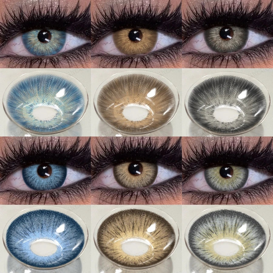 1 Pair Fashion Color Contact Lenses for Eyes Brown Lenses Colorcon Blue Lenses Yearly Beautiful Grey Eye Pupils Lens