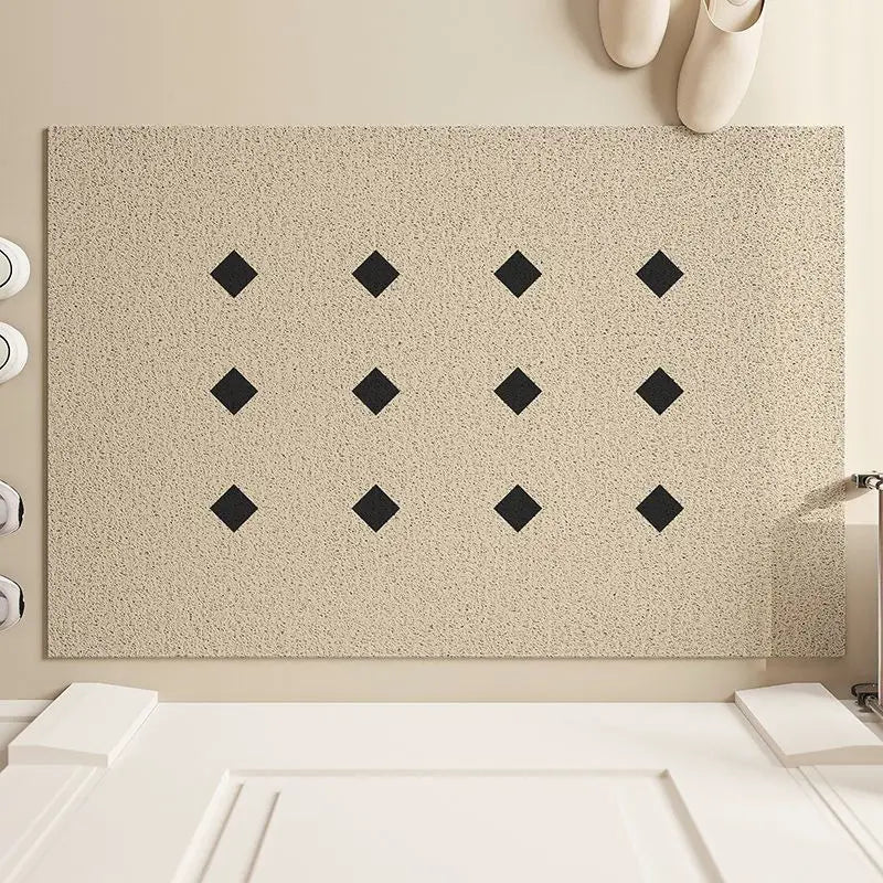 Minimalist Dot Pattern Wire Loop Mat Non-Slip Washable Dirt-Trapping Rug for Entryway Living Room Office